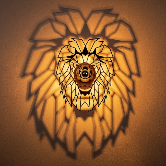 Απλίκα τοίχου Lion Megapap E27 MDF χρώμα μαύρο 39x12x49εκ. Απλίκα τοίχου Lion Megapap E27 MDF χρώμα μαύρο 39x12x49εκ.