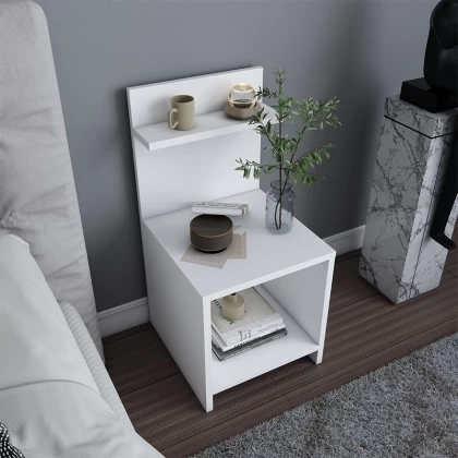 Κομοδίνο Ulman Megapap χρώμα λευκό 35x37x72εκ. Κομοδίνο Ulman Megapap χρώμα λευκό 35x37x72εκ.