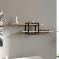 Ραφιέρα τοίχου Mone Megapap χρώμα sapphire oak - μαύρο 120x18x30εκ.