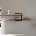 Ραφιέρα τοίχου Mone Megapap χρώμα sapphire oak - μαύρο 120x18x30εκ.