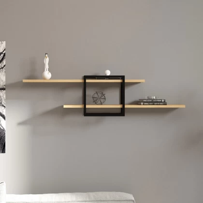 Ραφιέρα τοίχου Mone Megapap χρώμα sapphire oak - μαύρο 120x18x30εκ. Ραφιέρα τοίχου Mone Megapap χρώμα sapphire oak - μαύρο 120x18x30εκ.