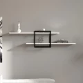 Ραφιέρα τοίχου Mone Megapap χρώμα λευκό - μαύρο 120x18x30εκ.