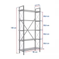 Βιβλιοθήκη Elysian Megapap χρώμα λευκό - χρυσό 90x33,5x180εκ.