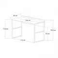 Γραφείο εργασίας Rana Megapap χρώμα καρυδί - μαύρο 120x60x78,8εκ.