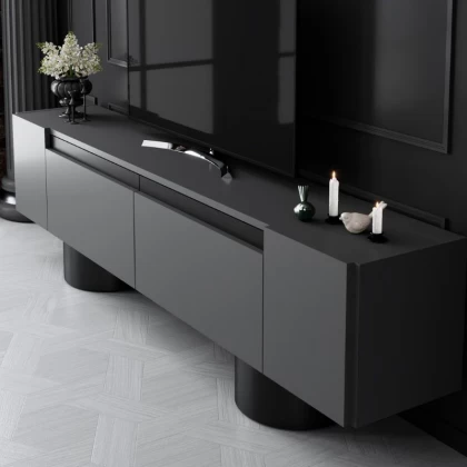 Έπιπλο τηλεόρασης Haven Megapap χρώμα ανθρακί 180x30x50εκ. Έπιπλο τηλεόρασης Haven Megapap χρώμα ανθρακί 180x30x50εκ.