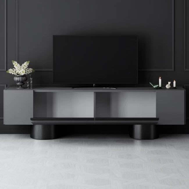 Έπιπλο τηλεόρασης Haven Megapap χρώμα ανθρακί 180x30x50εκ.