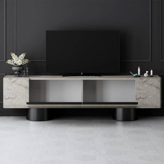 Έπιπλο τηλεόρασης Haven Megapap χρώμα travertine 180x30x50εκ.
