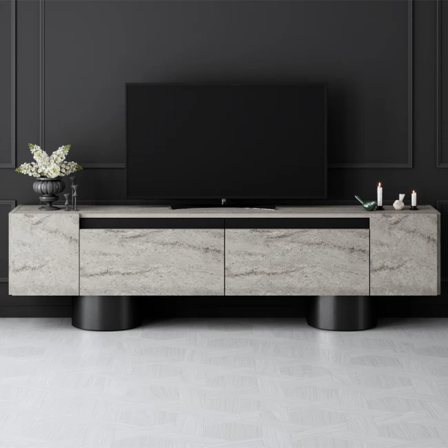 Έπιπλο τηλεόρασης Haven Megapap χρώμα travertine 180x30x50εκ.