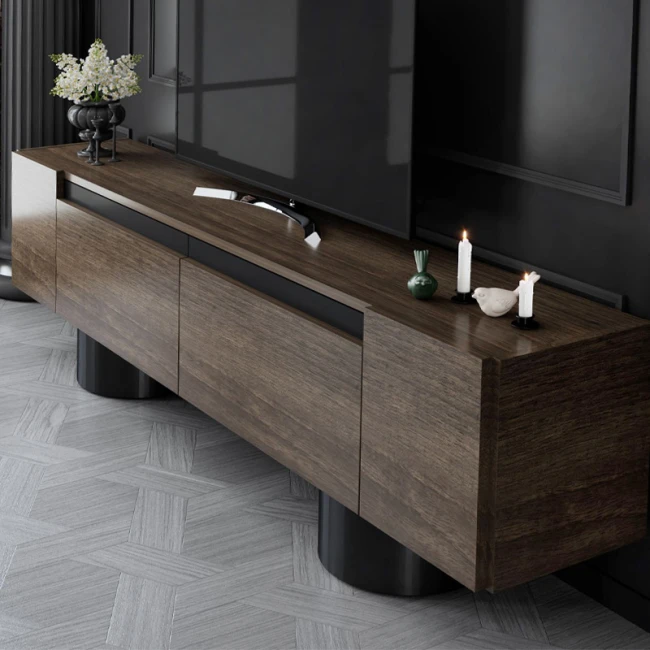 Έπιπλο τηλεόρασης Haven Megapap χρώμα καρυδί 180x30x50εκ.