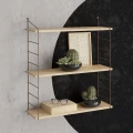 Ραφιέρα τοίχου Armoni Megapap χρώμα sapphire oak - καφέ μέταλλο 72x20x85εκ.