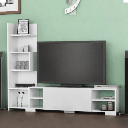 Έπιπλο τηλεόρασης Pera Megapap χρώμα λευκό 160x29,5x120εκ. Έπιπλο τηλεόρασης Pera Megapap χρώμα λευκό 160x29,5x120εκ.
