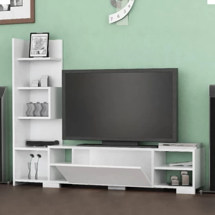 Έπιπλο τηλεόρασης Pera Megapap χρώμα λευκό 160x29,5x120εκ. Έπιπλο τηλεόρασης Pera Megapap χρώμα λευκό 160x29,5x120εκ.
