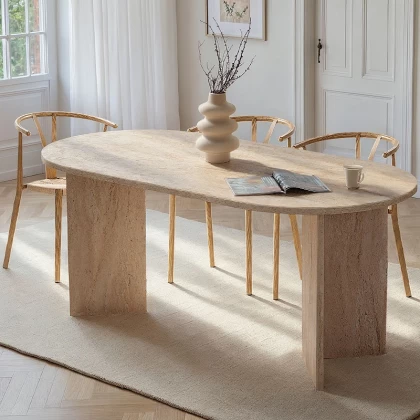 Τραπέζι Sablin Megapap χρώμα travertine 180x89,5x75εκ. Τραπέζι Sablin Megapap χρώμα travertine 180x89,5x75εκ.
