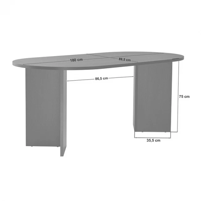 Τραπέζι Sablin Megapap χρώμα λευκό 180x89,5x75εκ.