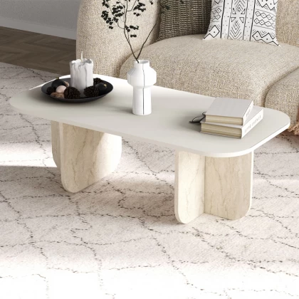Τραπεζάκι σαλονιού Becaj Megapap χρώμα sandstone - travertine 120x60x41,4εκ. Τραπεζάκι σαλονιού Becaj Megapap χρώμα sandstone - travertine 120x60x41,4εκ.