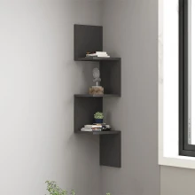Ραφιέρα τοίχου γωνιακή Zikzak Megapap χρώμα ανθρακί 25x25x105,4εκ.
