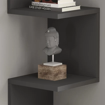 Ραφιέρα τοίχου Zikzak Megapap χρώμα ανθρακί 25x25x105,4εκ. Ραφιέρα τοίχου Zikzak Megapap χρώμα ανθρακί 25x25x105,4εκ.