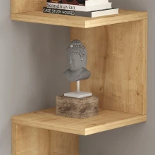 Ραφιέρα τοίχου γωνιακή Zikzak Megapap χρώμα sapphire oak 25x25x105,4εκ.
