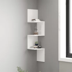 Ραφιέρα τοίχου Zikzak Megapap χρώμα λευκό 25x25x105,4εκ.