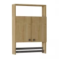 Ντουλάπι μπάνιου επιτοίχιο Ela Megapap χρώμα sapphire oak 60x15x87εκ.