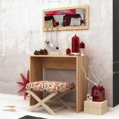 Κονσόλα με καθρέπτη Cosenza Megapap χρώμα oak 80x30x82εκ. Κονσόλα με καθρέπτη Cosenza Megapap χρώμα oak 80x30x82εκ.