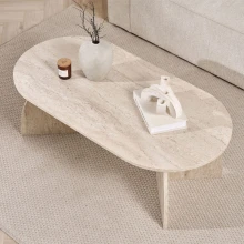 Τραπεζάκι σαλονιού Melina Megapap χρώμα travertine 120x60x40εκ.