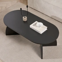 Τραπεζάκι σαλονιού Melina Megapap χρώμα black wood 120x60x40εκ.