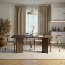 Τραπέζι Linza Megapap χρώμα καρυδί 180x90x75εκ.