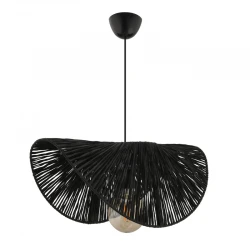 Φωτιστικό οροφής Taco Megapap E27 γιούτα μονόφωτο χρώμα μαύρο 51x36x55εκ.