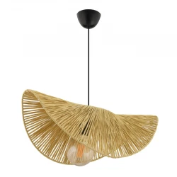 Φωτιστικό οροφής Taco Megapap E27 γιούτα μονόφωτο χρώμα camel 51x36x55εκ.