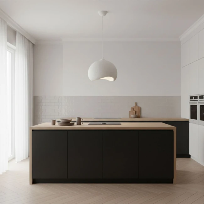 Φωτιστικό οροφής Yontu Megapap E27 fiberglass μονόφωτο χρώμα λευκό 34x29x120εκ.