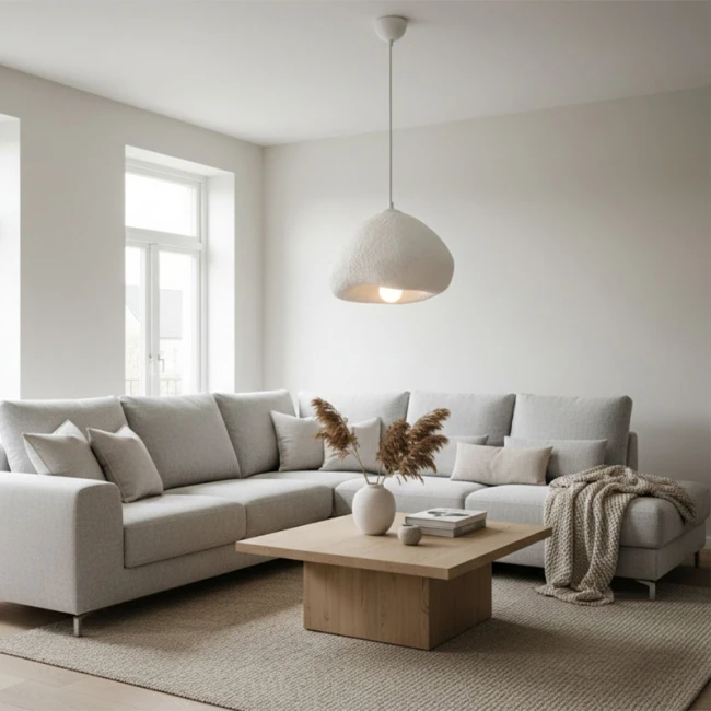 Φωτιστικό οροφής Lora Megapap E27 fiberglass μονόφωτο χρώμα λευκό 32x28x120εκ.