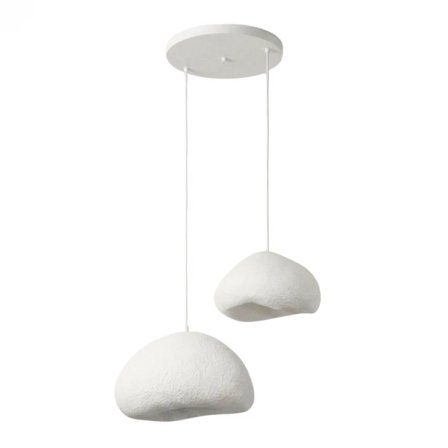 Φωτιστικό οροφής Loval Megapap E27 fiberglass δίφωτο χρώμα λευκό Ø70x115εκ.