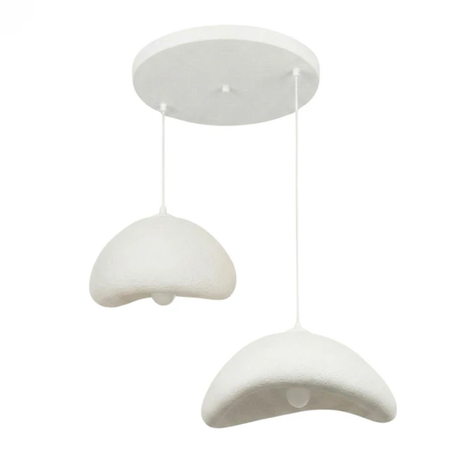 Φωτιστικό οροφής Luna Megapap E27 fiberglass δίφωτο χρώμα λευκό Ø70x115εκ.