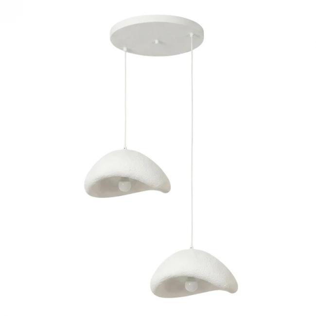Φωτιστικό οροφής Luna Megapap E27 fiberglass δίφωτο χρώμα λευκό Ø74x115εκ.
