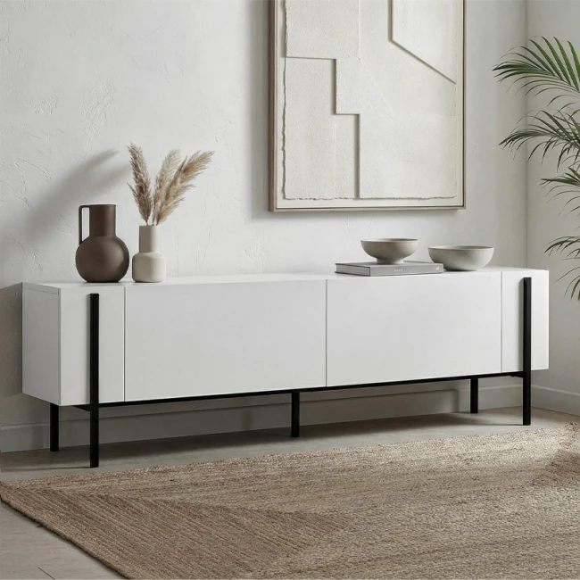 Έπιπλο τηλεόρασης Nexus Megapap χρώμα λευκό 180x30x45,5εκ.