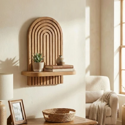 Ραφιέρα τοίχου Artwill Megapap Mdf χρώμα oak 26x13x35εκ.