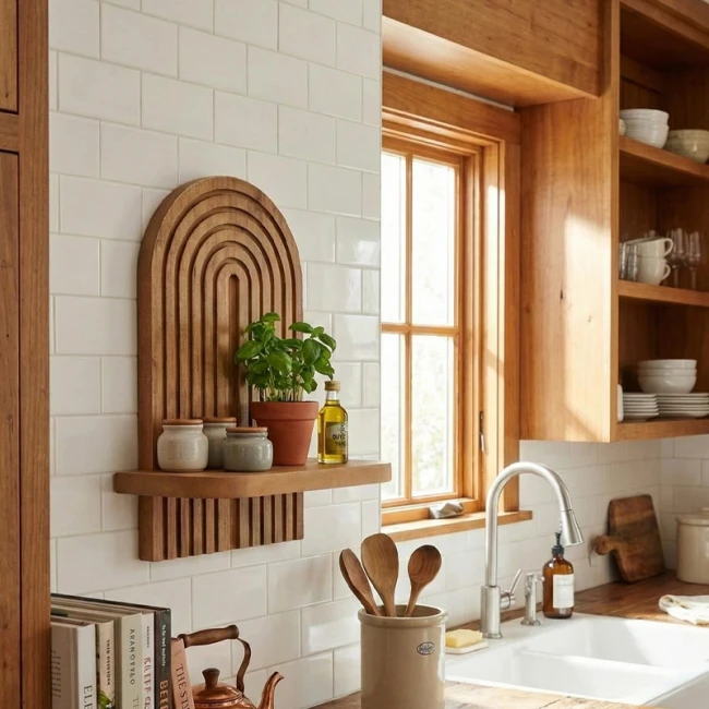 Ραφιέρα τοίχου Artwill Megapap Mdf χρώμα oak 26x13x35εκ.