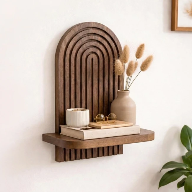 Ραφιέρα τοίχου Artwill Megapap Mdf χρώμα wenge 26x13x35εκ.