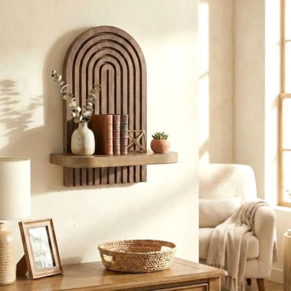 Ραφιέρα τοίχου Artwill Megapap Mdf χρώμα wenge 26x13x35εκ.