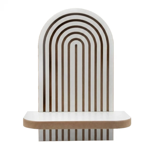 Ραφιέρα τοίχου Artwill Megapap Mdf χρώμα λευκό - oak 26x13x35εκ.