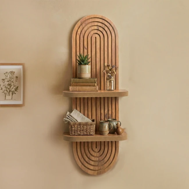 Ραφιέρα τοίχου Artwill Megapap Mdf χρώμα oak 26x13x70εκ.