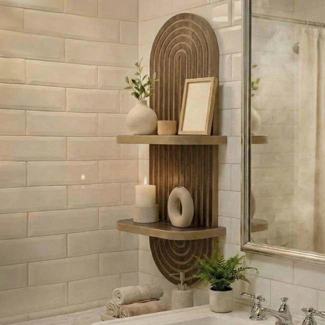 Ραφιέρα τοίχου Artwill Megapap Mdf χρώμα wenge 26x13x70εκ.