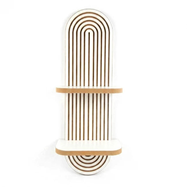 Ραφιέρα τοίχου Artwill Megapap Mdf χρώμα λευκό - oak 26x13x70εκ.