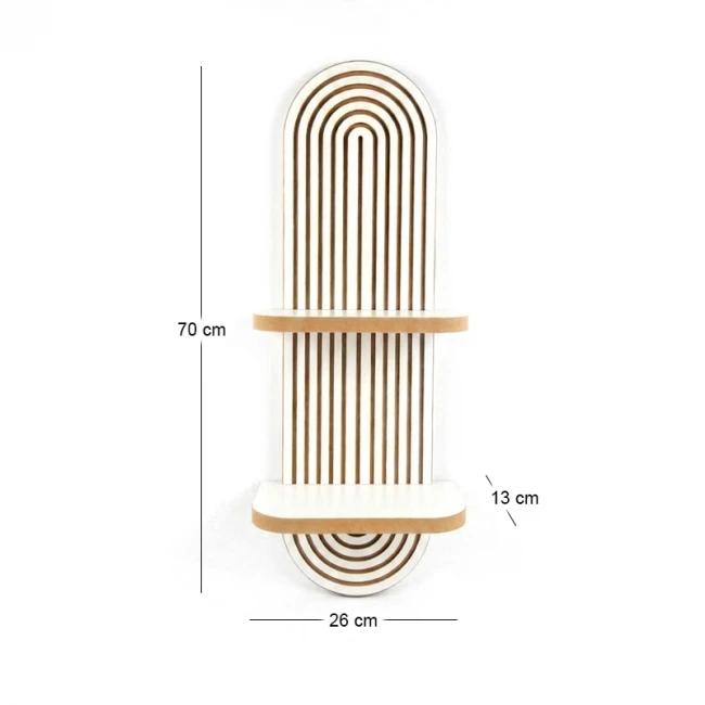Ραφιέρα τοίχου Artwill Megapap Mdf χρώμα λευκό - oak 26x13x70εκ.
