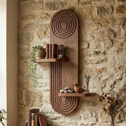 Ραφιέρα τοίχου Artwill Megapap Mdf χρώμα wenge 46x13x70εκ.