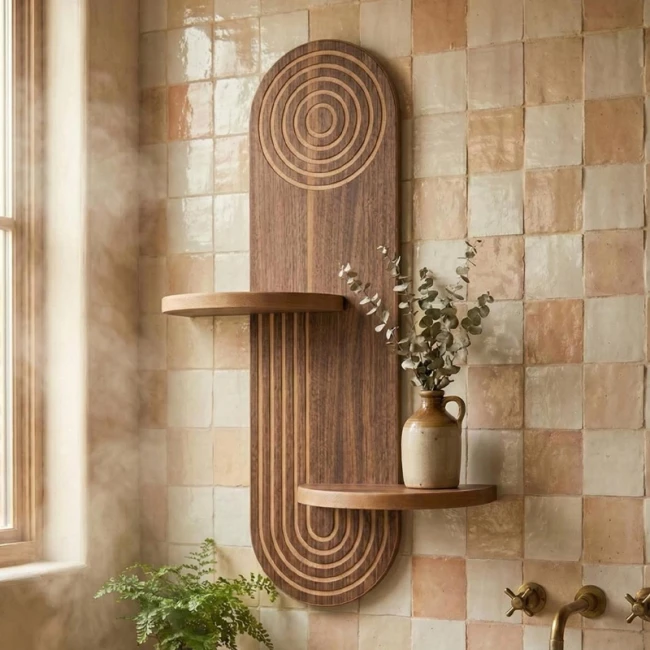 Ραφιέρα τοίχου Artwill Megapap Mdf χρώμα wenge 46x13x70εκ.