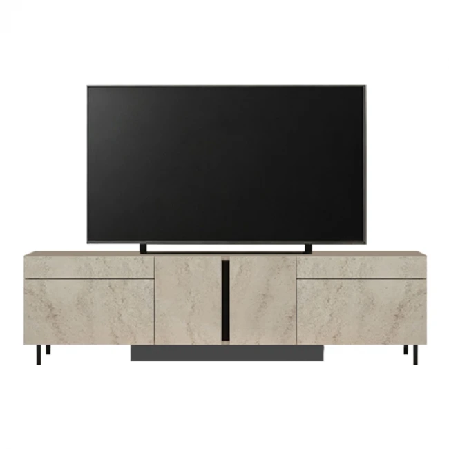 Έπιπλο τηλεόρασης Arlen Megapap με Led Rgb χρώμα travertine 180x32x50εκ.