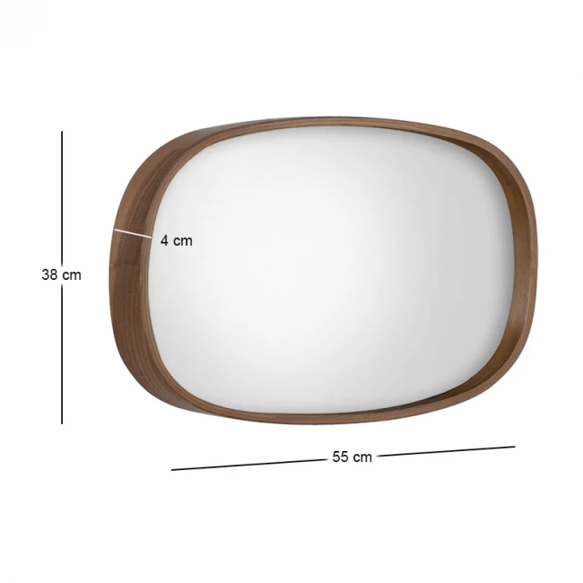 Καθρέπτης τοίχου Cloudy Megapap ξύλο χρώμα καρυδί 55x4x38εκ.