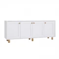 Μπουφές Bohemian Megapap χρώμα λευκό - φυσικό οξιάς 180x40x75εκ.